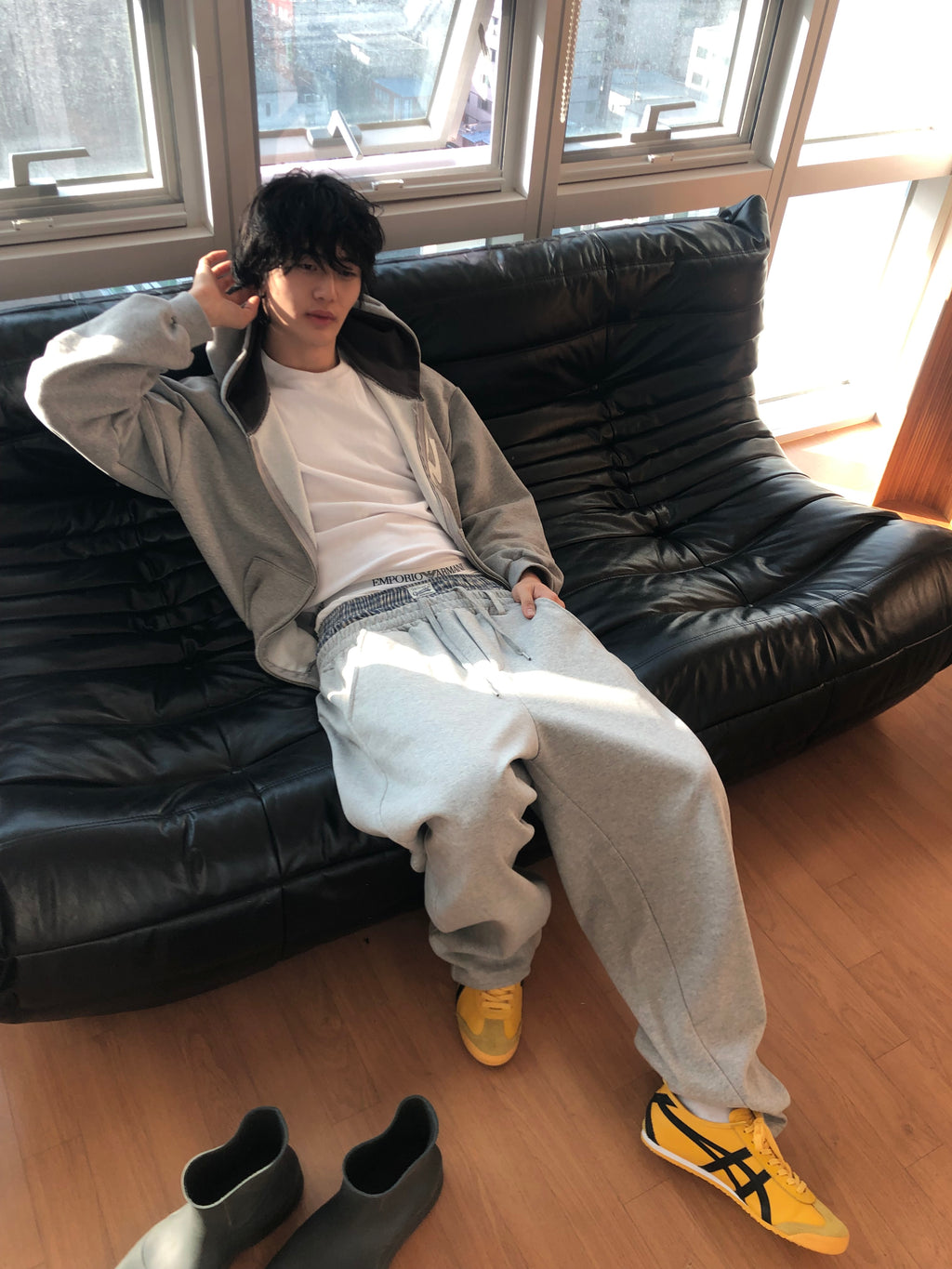 Sagged Layered Sweat Pants