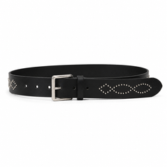 Loop-Stud Leather Belt