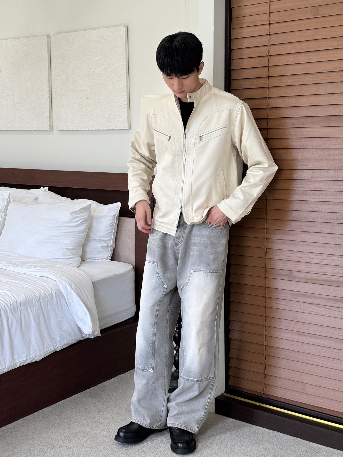 Denim Carpenter Pants Gray